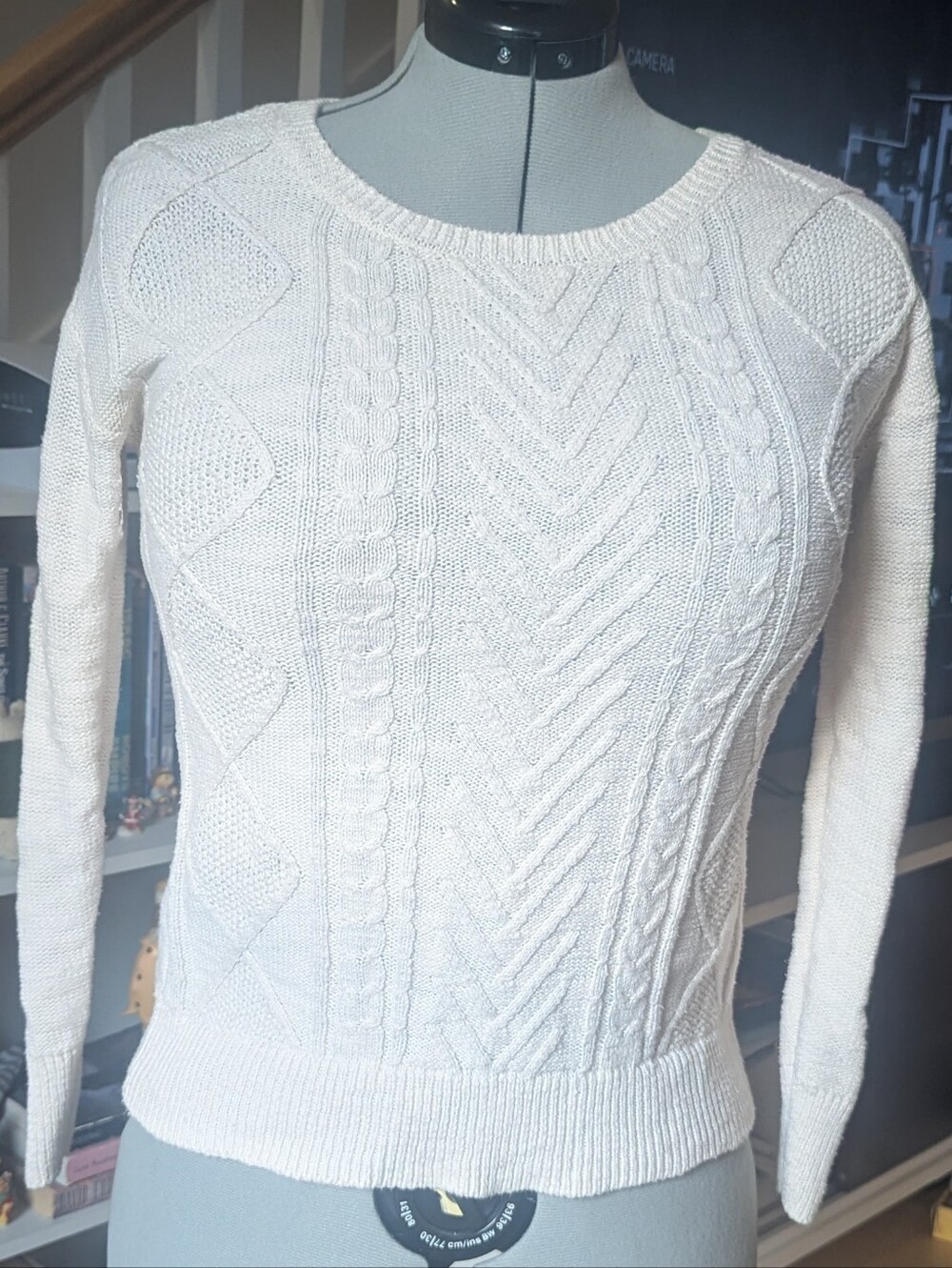 Women’s White Cable Knit Sweater